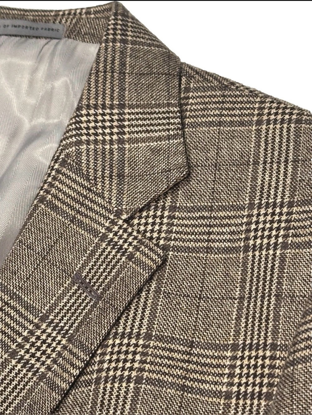 $1695 JOHN NORDSTROM SIGNATURE SPORTCOAT JACKET 44R 44 BROWN PLAID CASHMERE SILK